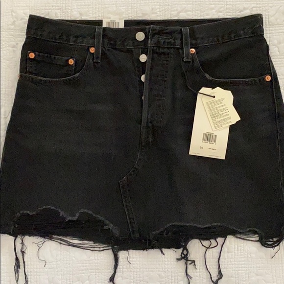 Levi's Ill Fated Deconstructed Mini Skirt Size 30 - Picture 6 of 8